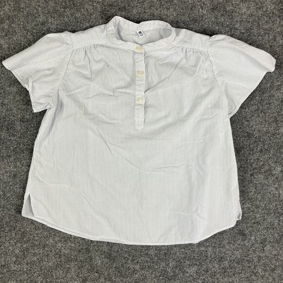 Uniqlo Other - Uniqlo Kids Striped Button-Down Shirt Size 11-12 Blue White Lightweight Top